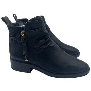 Cole Haan Black Leather Ankle Boots Side Zipper Closure Womens Size 7